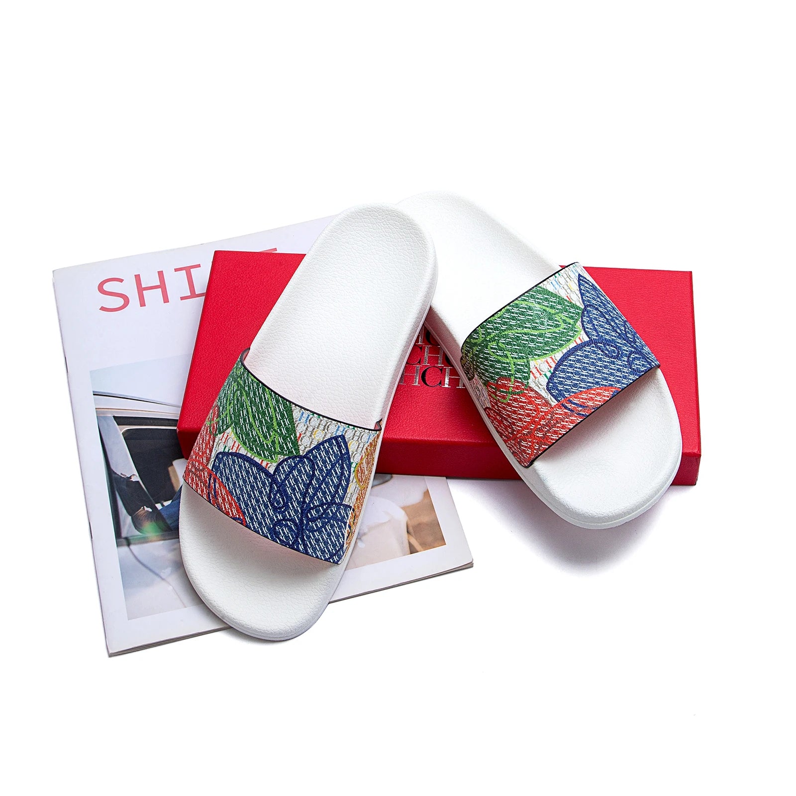 CILMI HARVILL CHHC Women's Slippers Gorgeous Exquisite Patterns Gift Box Packaging Fashionable Comfortable Waterproof Pvc