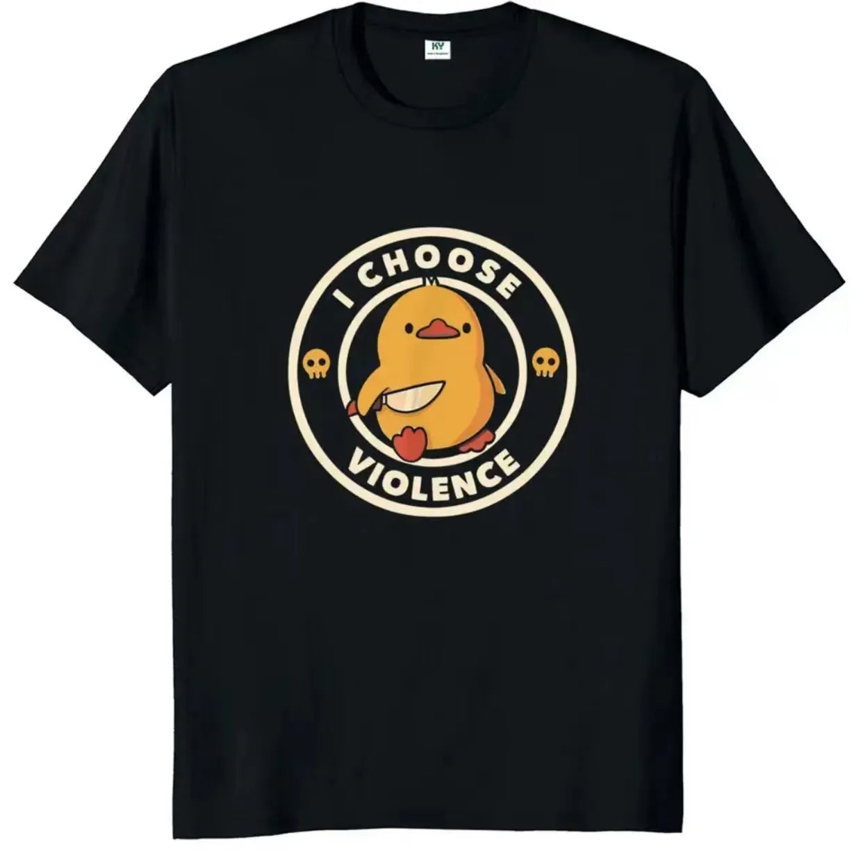 I Choose Violence T Shirt Funny Duck Humor Slogan Streetwear Oversized Casual 100% Cotton O-neck EU Size T-shirts